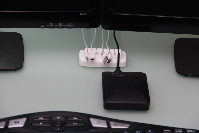 ENVISIONED Heaviest Cable Organizer on The Market! Compact and Weighted Desktop Cord Holder and Cable Organizer, Eco-Friendly Silicone, No Bad Smell, Bundled with 4 Reusable Cable Ties! (White) - Image 3